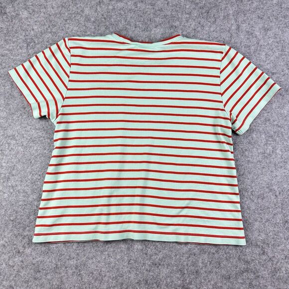 Atlantic Pacific x Lake Pocket Tee Shirt Womens L Striped Pima Coastal Preppy - Picture 6 of 11